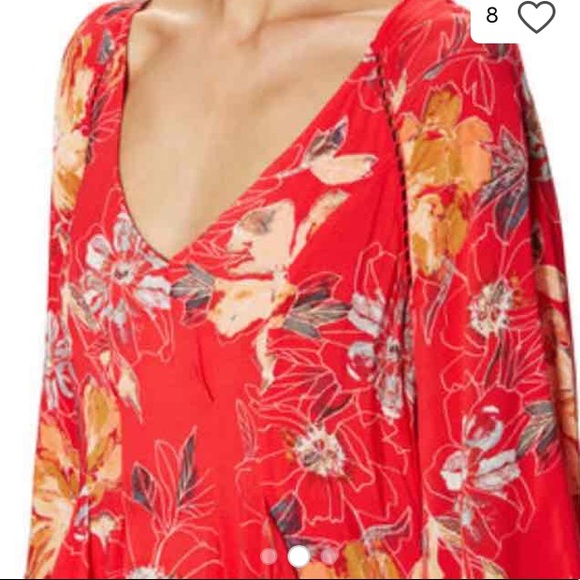 Free People Eyes on You Floral Dress in Poppy - Picture 2 of 10